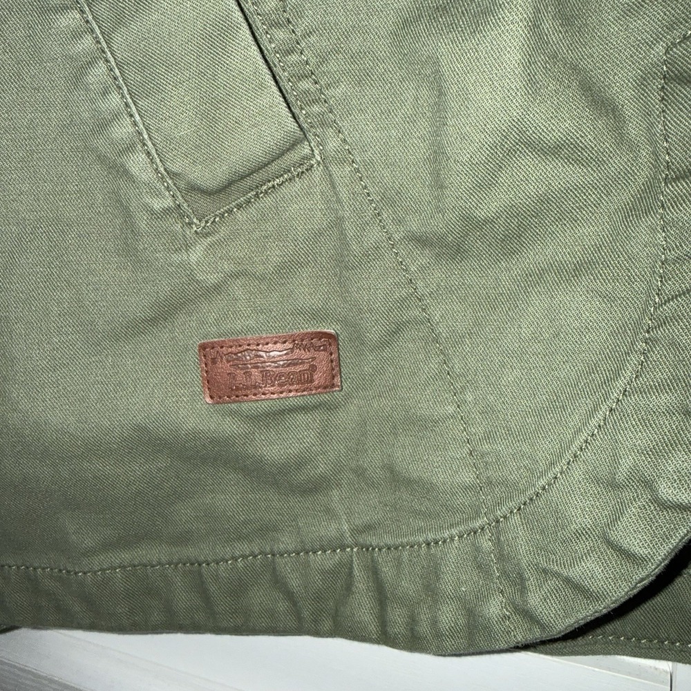 LL Bean BeanFlex Utility Jacket Womens Size 2X Deep Olive Full Zip Snap 517224 - Picture 4 of 11